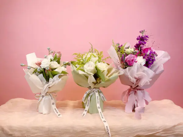 Three bouquets of flowers